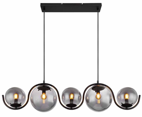 Globo Porry hanglamp – E14 (kleine fitting) – Zwart