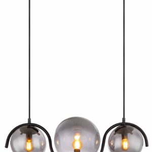 Globo Porry hanglamp – E14 (kleine fitting) – Zwart