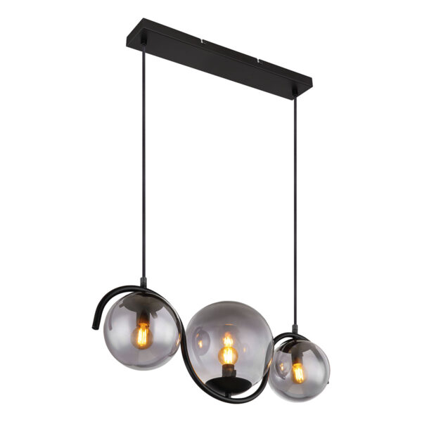 Globo Porry hanglamp – E14 (kleine fitting) – Zwart