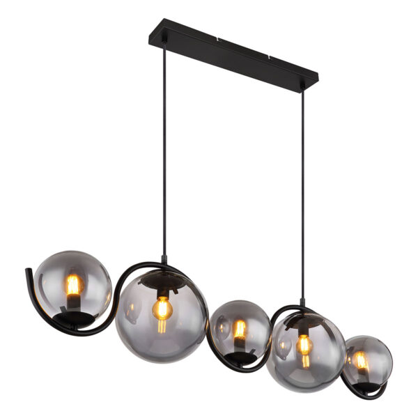 Globo Porry hanglamp – E14 (kleine fitting) – Zwart