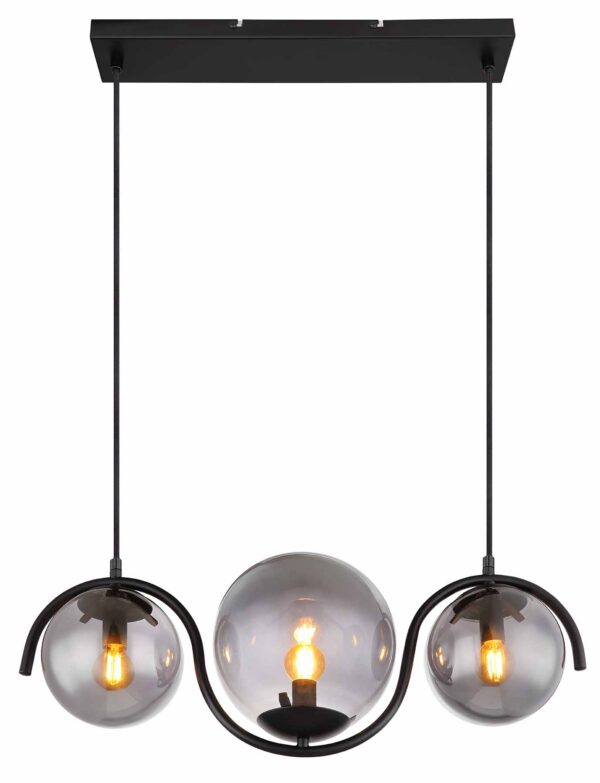 Globo Porry hanglamp – E14 (kleine fitting) – Zwart