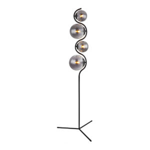 Globo Porry vloerlamp – ø 66 cm – E14 (kleine fitting) – Zwart