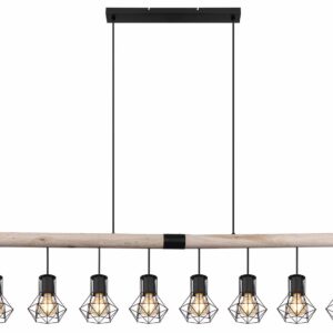 Globo Priska hanglamp – E27 (grote fitting) – Zwart