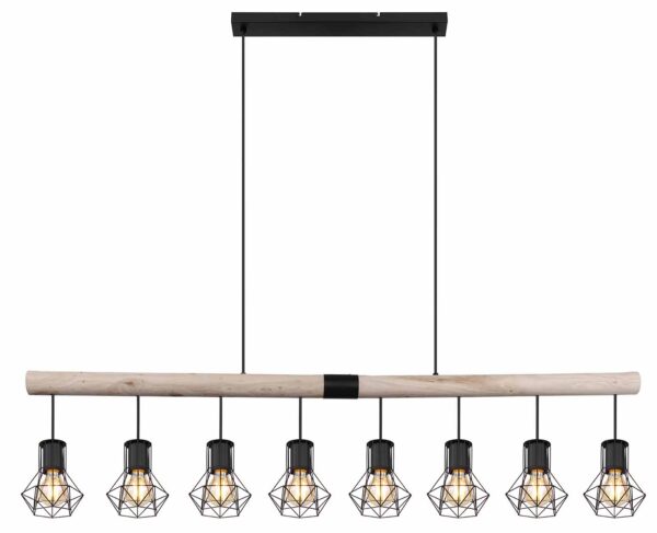 Globo Priska hanglamp – E27 (grote fitting) – Zwart