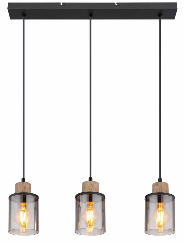 Globo Reid hanglamp – E27 (grote fitting) – Zwart