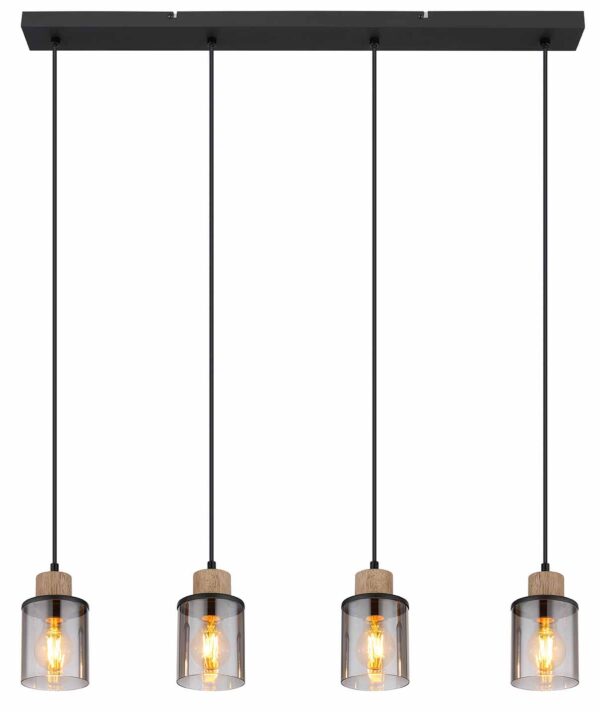 Globo Reid hanglamp – E27 (grote fitting) – Zwart