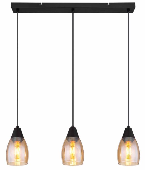 Globo Reid hanglamp – E27 (grote fitting) – Zwart