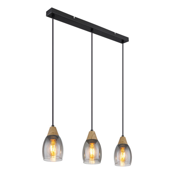 Globo Reid hanglamp – E27 (grote fitting) – Zwart