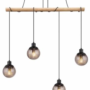 Globo Richard hanglamp – E27 (grote fitting) – Zwart