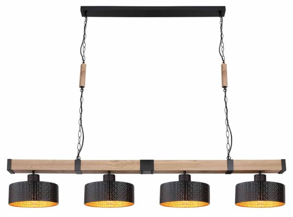 Globo Rielly hanglamp – E27 (grote fitting) – Zwart