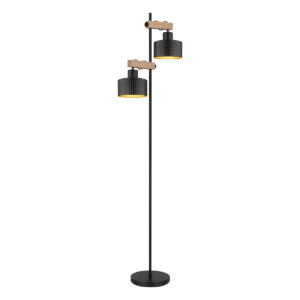 Globo Rielly vloerlamp – E27 (grote fitting) – Zwart