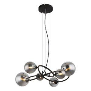 Globo Riha hanglamp – G9 – Zwart