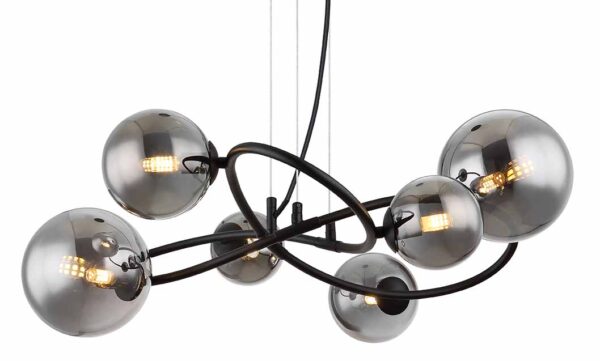 Globo Riha hanglamp – G9 – Zwart