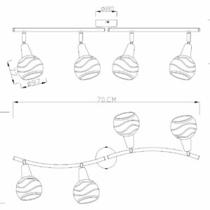 Globo Roman spot – LED + E14 – Nikkel