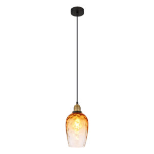 Globo Salvy hanglamp – ø 15 cm – E27 (grote fitting) – Zwart