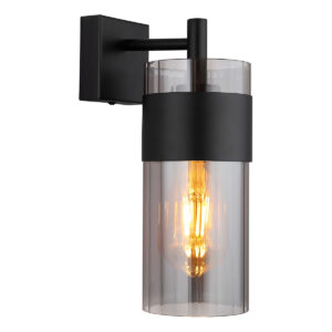 Globo Scarfina wandlamp – E27 (grote fitting) – Zwart