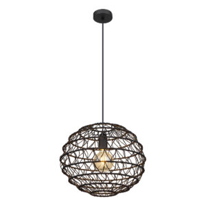 Globo Senni hanglamp – ø 39 cm – E27 (grote fitting) – Zwart