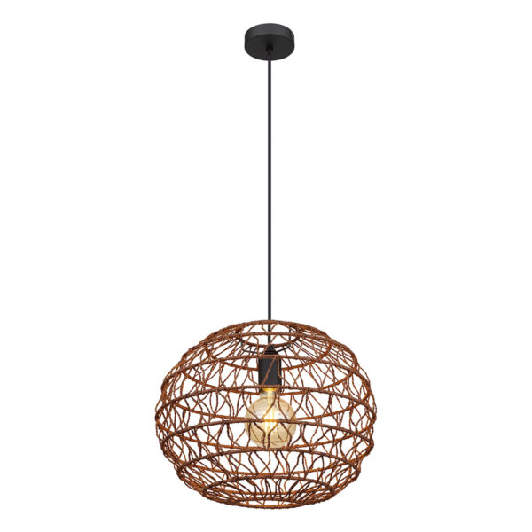 Globo Senni hanglamp – ø 39 cm – E27 (grote fitting) – Zwart