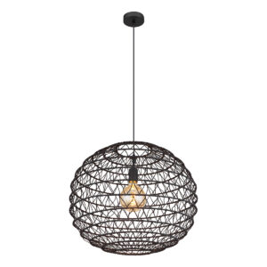 Globo Senni hanglamp – ø 59 cm – E27 (grote fitting) – Zwart