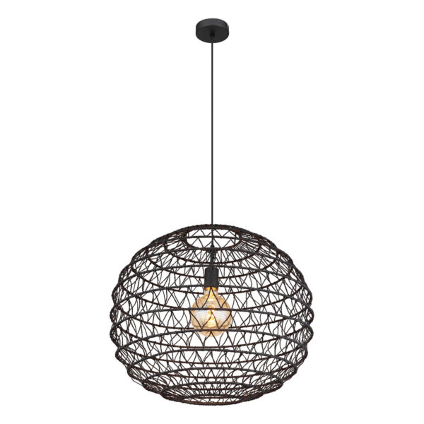 Globo Senni hanglamp – ø 59 cm – E27 (grote fitting) – Zwart