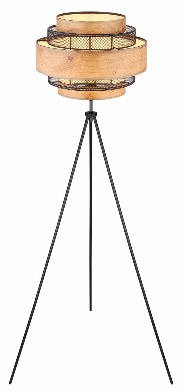 Globo Soeni vloerlamp – ø 60 cm – E27 (grote fitting) – Zwart