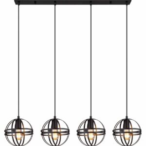 Globo Tamara hanglamp – E27 (grote fitting) – Zwart