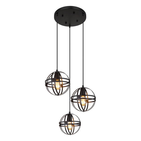 Globo Tamara hanglamp – ø 47 cm – E27 (grote fitting) – Zwart