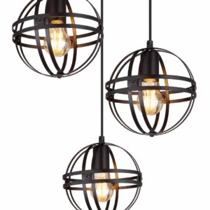 Globo Tamara hanglamp – ø 47 cm – E27 (grote fitting) – Zwart