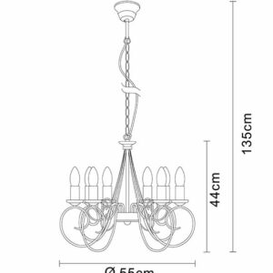 Globo Truncatus hanglamp – ø 55 cm – E14 (kleine fitting) – Messing