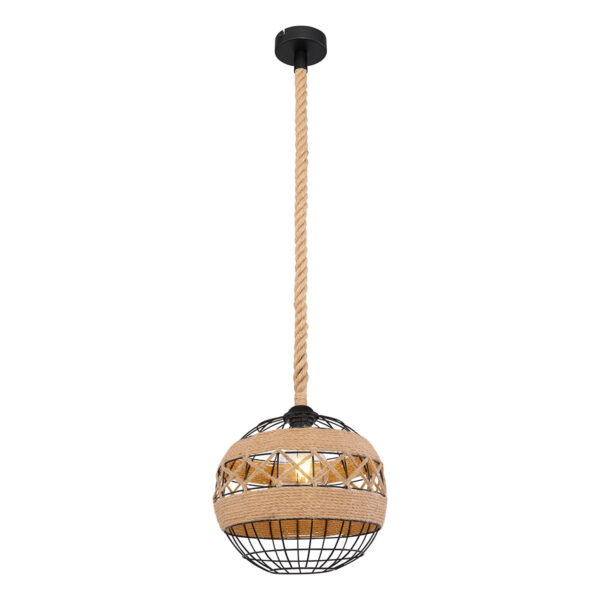 Globo Ulleu hanglamp – ø 30 cm – E27 (grote fitting) – Zwart