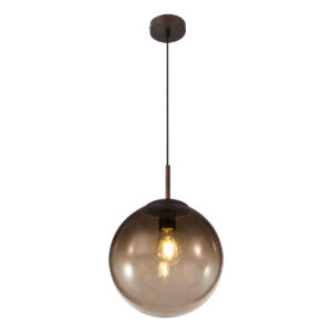 Globo Varus hanglamp – ø 25 cm – E27 (grote fitting) – Bruin