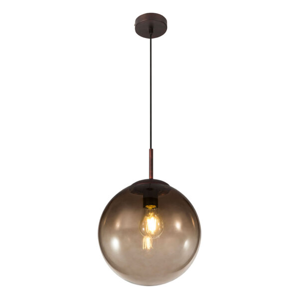 Globo Varus hanglamp – ø 25 cm – E27 (grote fitting) – Bruin