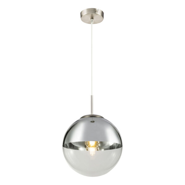 Globo Varus hanglamp – ø 25 cm – E27 (grote fitting) – Nikkel