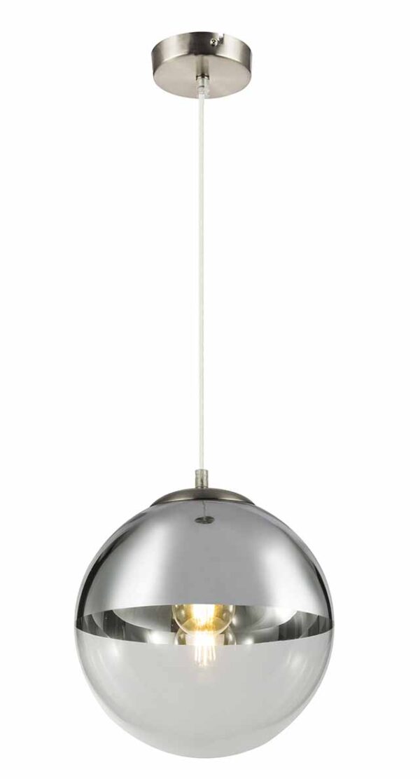 Globo Varus hanglamp – ø 25 cm – E27 (grote fitting) – Nikkel