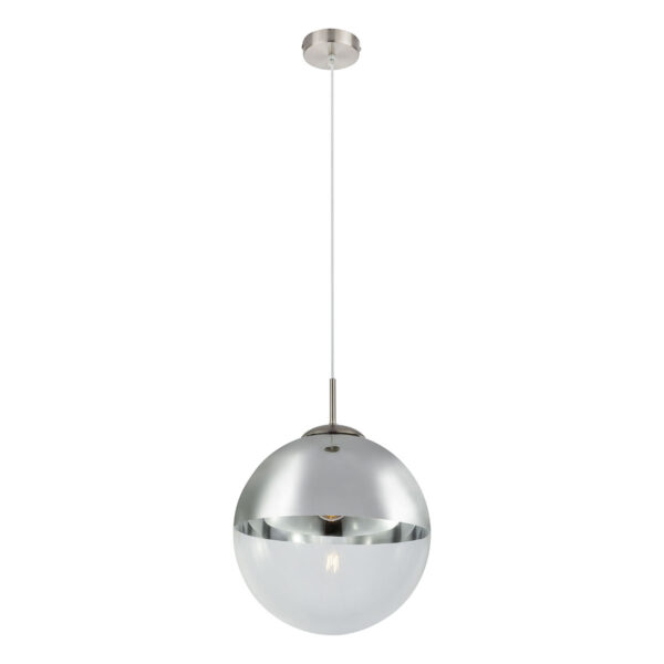 Globo Varus hanglamp – ø 30 cm – E27 (grote fitting) – Nikkel