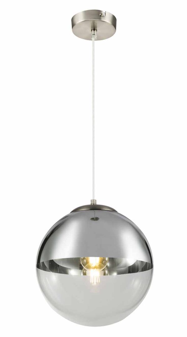 Globo Varus hanglamp – ø 30 cm – E27 (grote fitting) – Nikkel