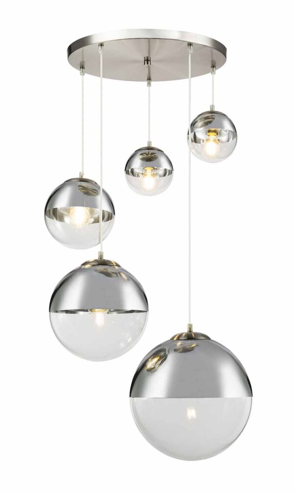 Globo Varus hanglamp – ø 65 cm – E27 (grote fitting) – Nikkel