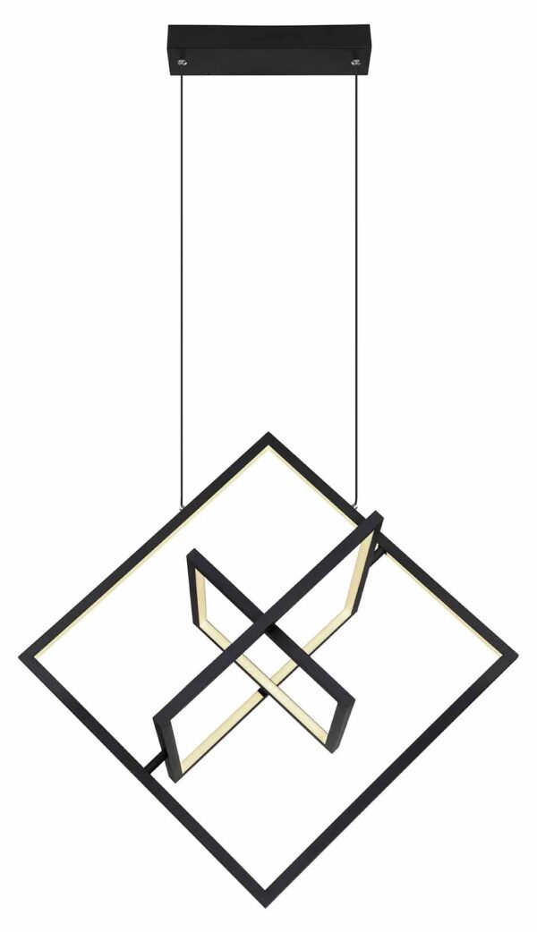 Globo Wolfhard hanglamp – Ingebouwd (LED) – Zwart