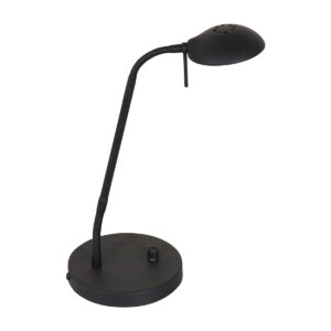 Mexlite Biron tafellamp – Draai- en/of kantelbaar en In hoogte verstelbaar – Ingebouwd (LED) – Zwart