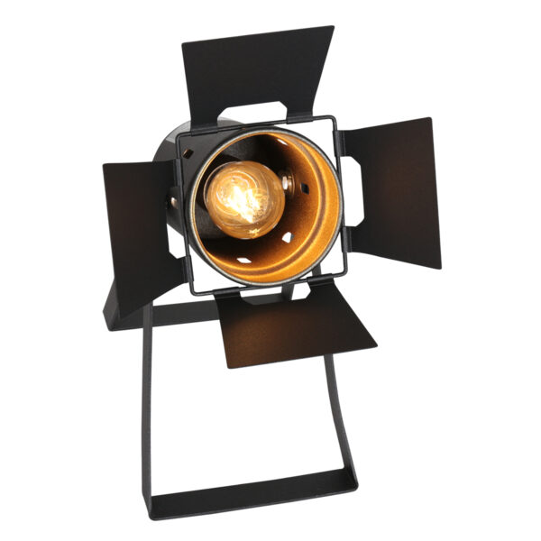 Mexlite Carree tafellamp – Draai- en/of kantelbaar – E27 (grote fitting) – Zwart