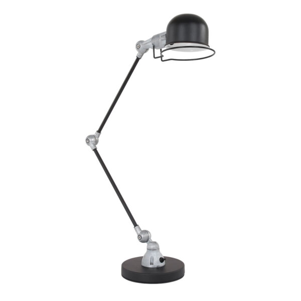 Mexlite Davin tafellamp – Draai- en/of kantelbaar en In hoogte verstelbaar – E14 (kleine fitting) – Zwart