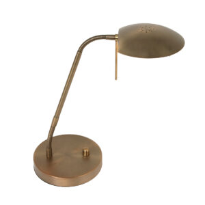 Mexlite Eloi tafellamp – ø 17 cm – Draai- en/of kantelbaar en In hoogte verstelbaar – Ingebouwd (LED) – Brons