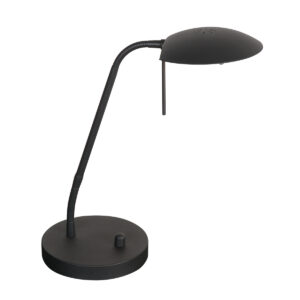 Mexlite Eloi tafellamp – ø 17 cm – Draai- en/of kantelbaar en In hoogte verstelbaar – Ingebouwd (LED) – Zwart
