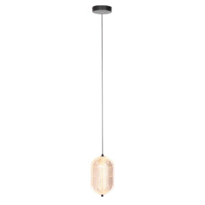 Mexlite Geripu hanglamp – ø 15 cm – In hoogte verstelbaar – Ingebouwd (LED) – Amberkleurig