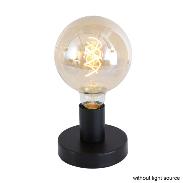 Mexlite Minimalics tafellamp – ø 12 cm – Niet verstelbaar – E27 (grote fitting) – Zwart
