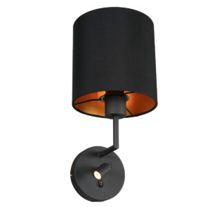 Mexlite Noor wandlamp – ø 18 cm – LED + E27 – Zwart