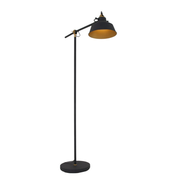 Mexlite Nove vloerlamp – ø 28 cm – E27 (grote fitting) – Zwart
