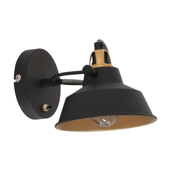 Mexlite Nove wandlamp – E14 (kleine fitting) – Zwart