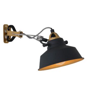 Mexlite Nove wandlamp – ø 18 cm – E27 (grote fitting) – Zwart