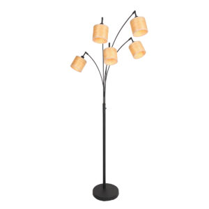 Steinhauer Bambus vloerlamp – E14 (kleine fitting) – Zwart